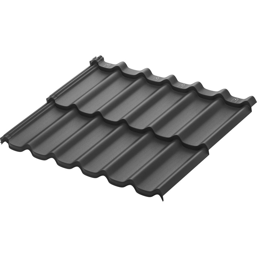 Модульная металлическая черепица Стокгольм XXL (RAL7016) 1185х875 мм Rooftop