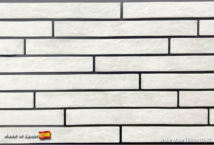 Плитка Terralong White Mate 450х48х10 мм, ок.38 шт/м2, 32 шт/уп