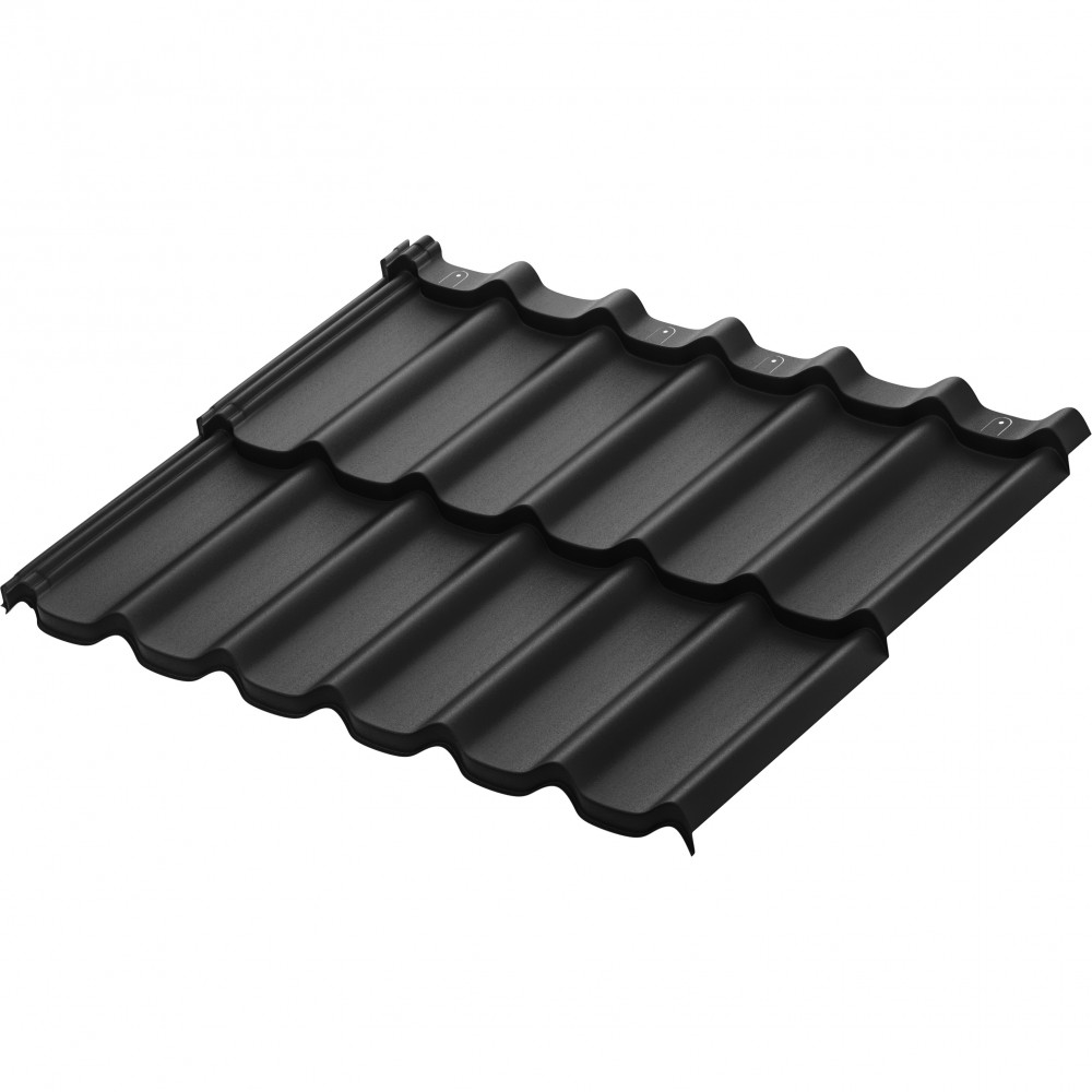 Модульная металлическая черепица Стокгольм XXL (RAL9005) 1185х875 мм PU (КАШЕМИР)